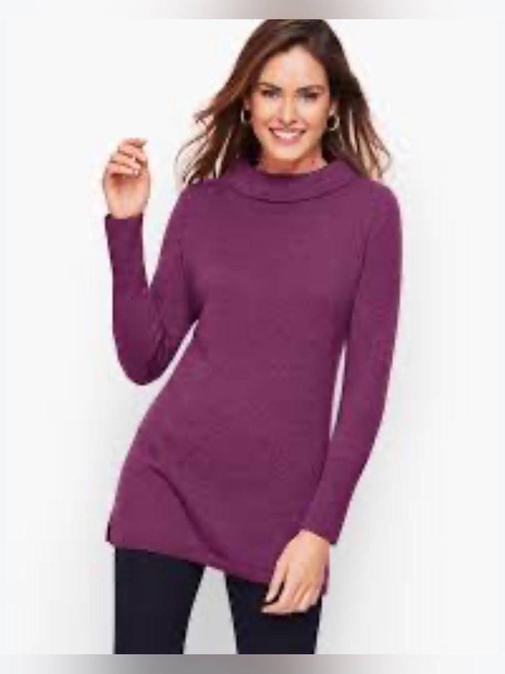 Talbots Purple Cashmere Sabrina Sweater